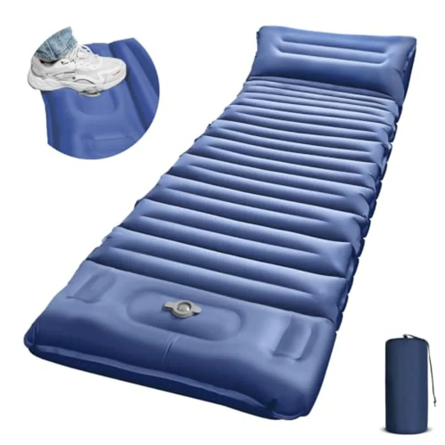Sleeping Pad for Camping 5" Extra-Thick Camping Mat with Pillow Built-in Feet Pump Ultralight Inflatable Sleeping Mat for Campi
Sleeping Pad for Camping 5" Extra-Thick Camping Mat with Pillow Built-in Feet Pump Ultralight Inflatable Sleeping Mat for Campi