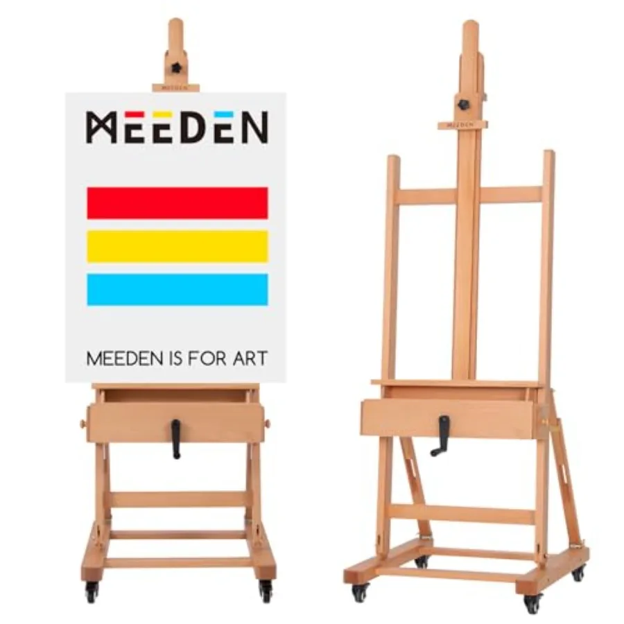 Art Painting Easel: Professional Crank Easel - Heavy Duty Beech Wood Studio H Frame Stand - Height Adjustable 71" to 98"
Art Painting Easel: Professional Crank Easel - Heavy Duty Beech Wood Studio H Frame Stand - Height Adjustable 71" to 98"