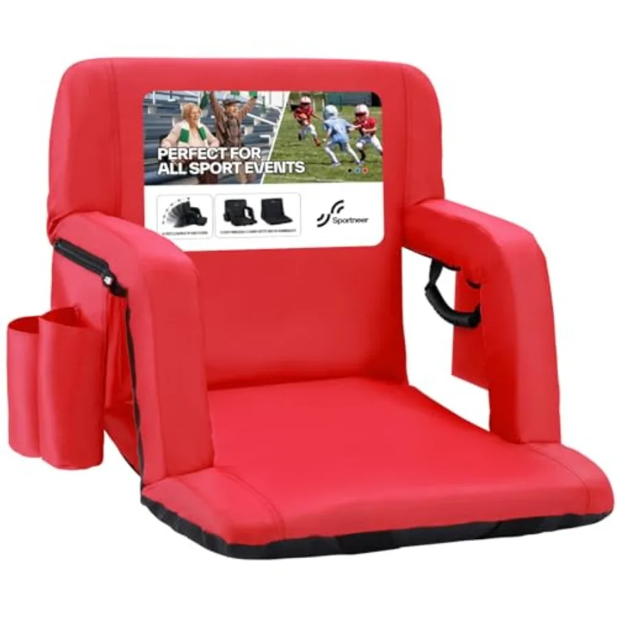 Stadium Seats with Back Support: 2.5'' Thick Comfy Cushion 6 Adjustable Angle Bleacher Seat with Armrest - 2 Large Pockets 2 Cu
Stadium Seats with Back Support: 2.5'' Thick Comfy Cushion 6 Adjustable Angle Bleacher Seat with Armrest - 2 Large Pockets 2 Cu