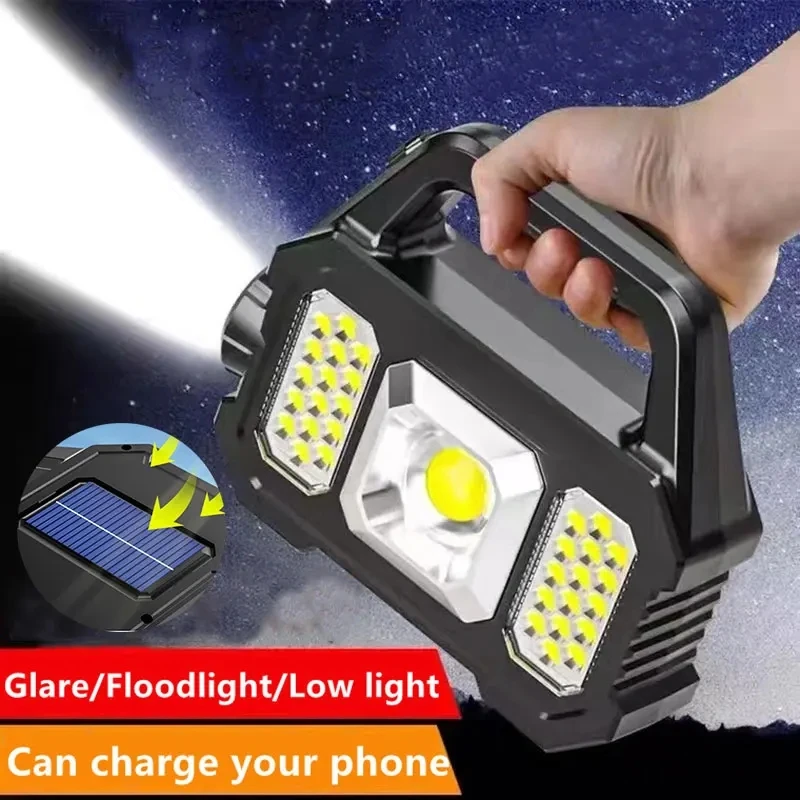 Solar Rechargeable LED Flashlight COB Zoomable Waterproof Tactical Torch Lamp Bulbs Can Charge Mobile Phone Camping Flashlight
Solar Rechargeable LED Flashlight COB Zoomable Waterproof Tactical Torch Lamp Bulbs Can Charge Mobile Phone Camping Flashlight