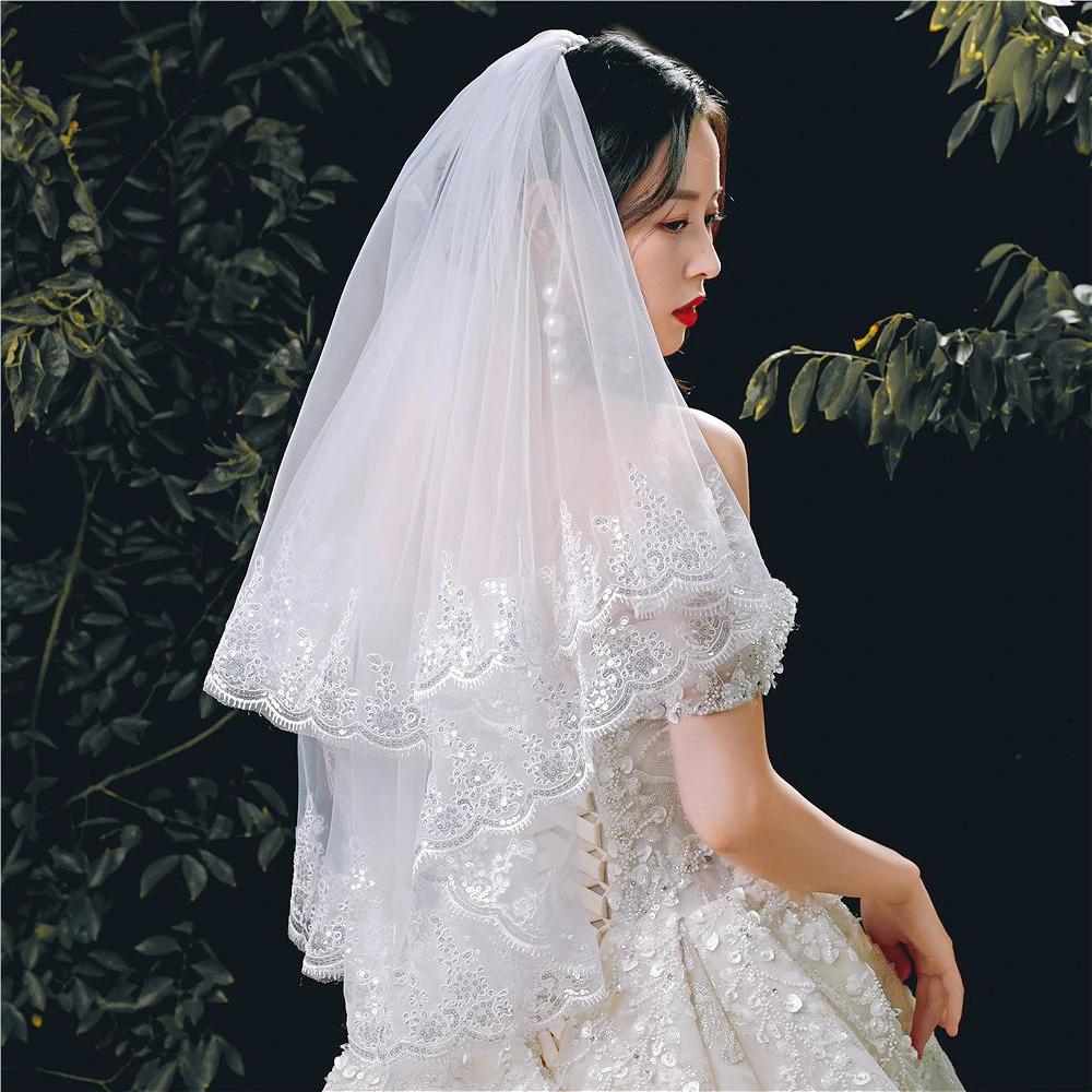 Exquisite Elbow Length Veil Two Layer Appliqued Veils with Scalloped Edge for Bride with Comb Wedding Dress Wedding Accessories
Exquisite Elbow Length Veil Two Layer Appliqued Veils with Scalloped Edge for Bride with Comb Wedding Dress Wedding Accessories