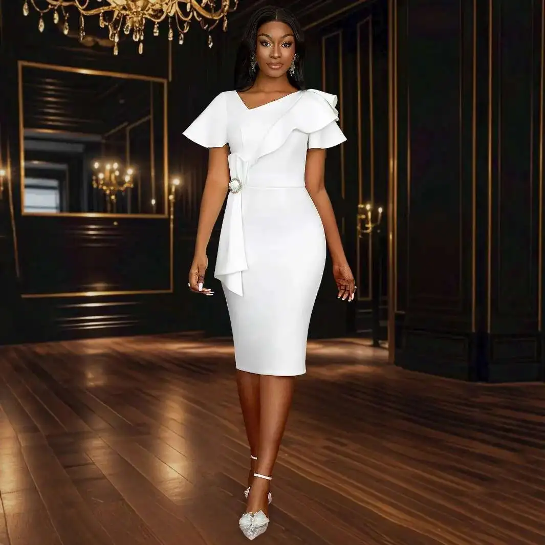 Asymmetric Elegant Neck Ruffle Bodycon Dress High Waist Bowknot Slim Fit Party Bridesmaid Dress Dresses Robe Vestido Women Party
Asymmetric Elegant Neck Ruffle Bodycon Dress High Waist Bowknot Slim Fit Party Bridesmaid Dress Dresses Robe Vestido Women Party