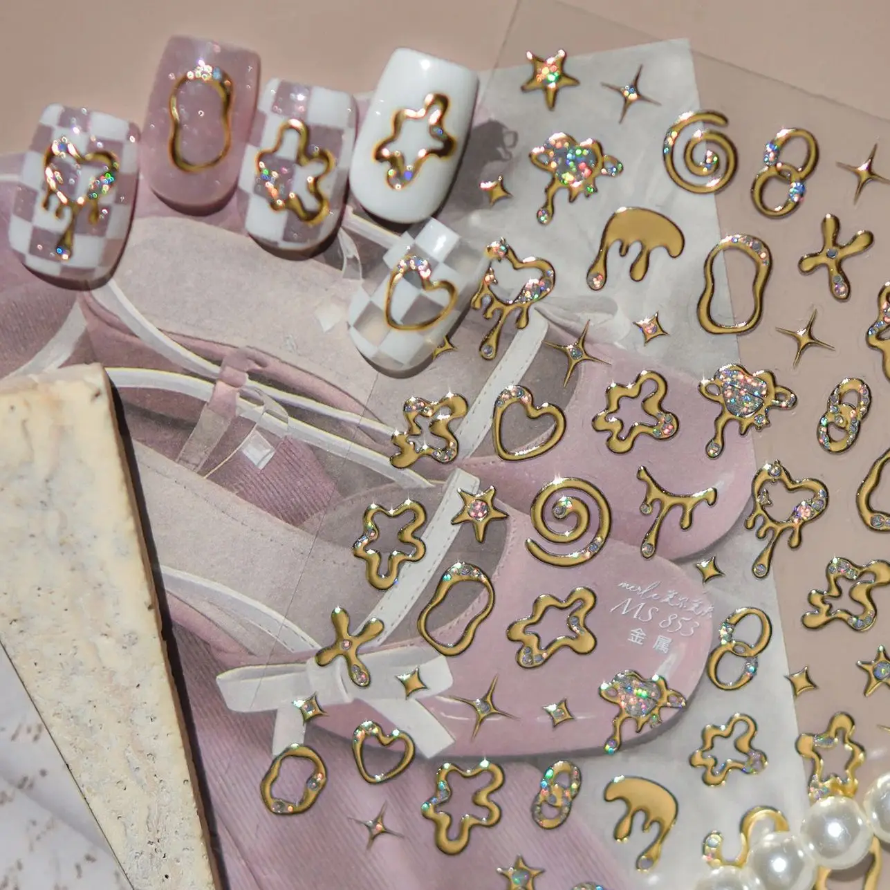 Punk Gold Silver Metal Chain Star Love Heart Flower Block Butterfly Irregular Line Clock Gems Y2K Nail Art Stickers Decals Tools
Punk Gold Silver Metal Chain Star Love Heart Flower Block Butterfly Irregular Line Clock Gems Y2K Nail Art Stickers Decals Tools