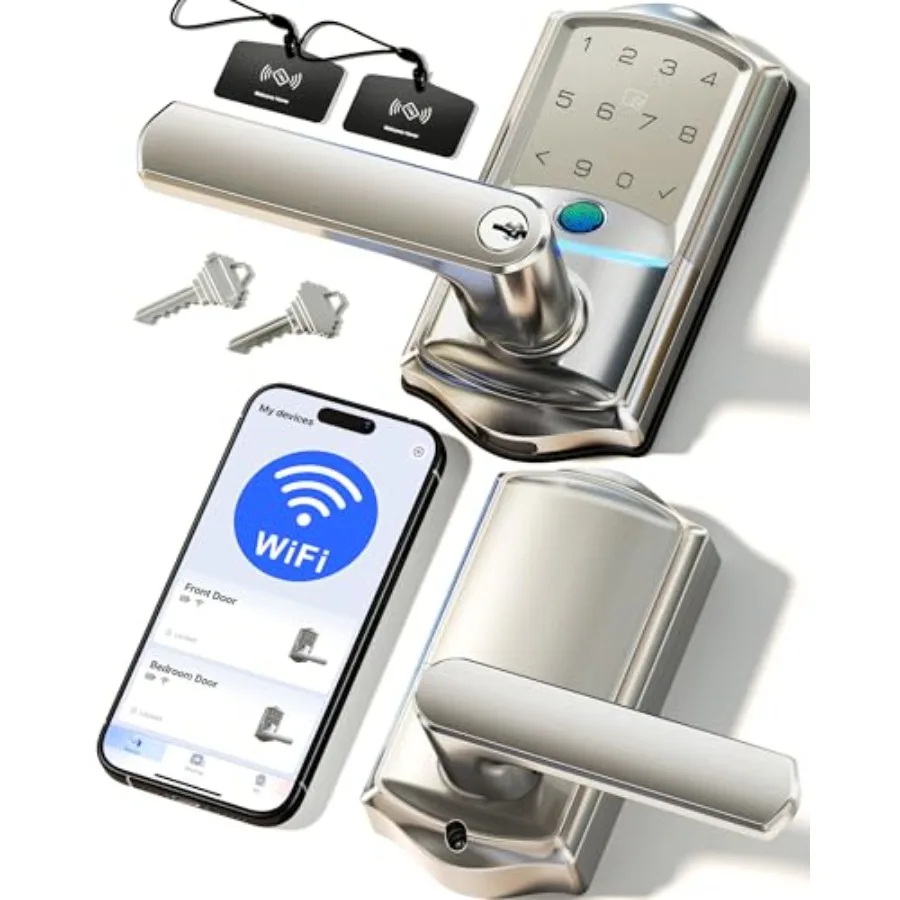 Умный дверной замок VE029 с Wi-Fi, отпечатком пальца, без ключа, с ручкой, встроенным Wi-Fi, дистанционным управлением через приложение, электронный цифровой
Умный дверной замок VE029 с Wi-Fi, отпечатком пальца, без ключа, с ручкой, встроенным Wi-Fi, дистанционным управлением через приложение, электронный цифровой