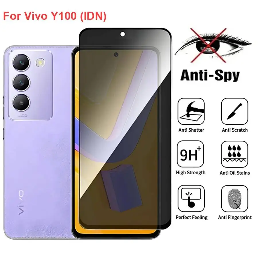 Vivo Y100 Anti Spy Privacy Tempered Glass Protector Compatible For Vivoy100 (IDN) Full Cover Screen Phone Film
Vivo Y100 Anti Spy Privacy Tempered Glass Protector Compatible For Vivoy100 (IDN) Full Cover Screen Phone Film