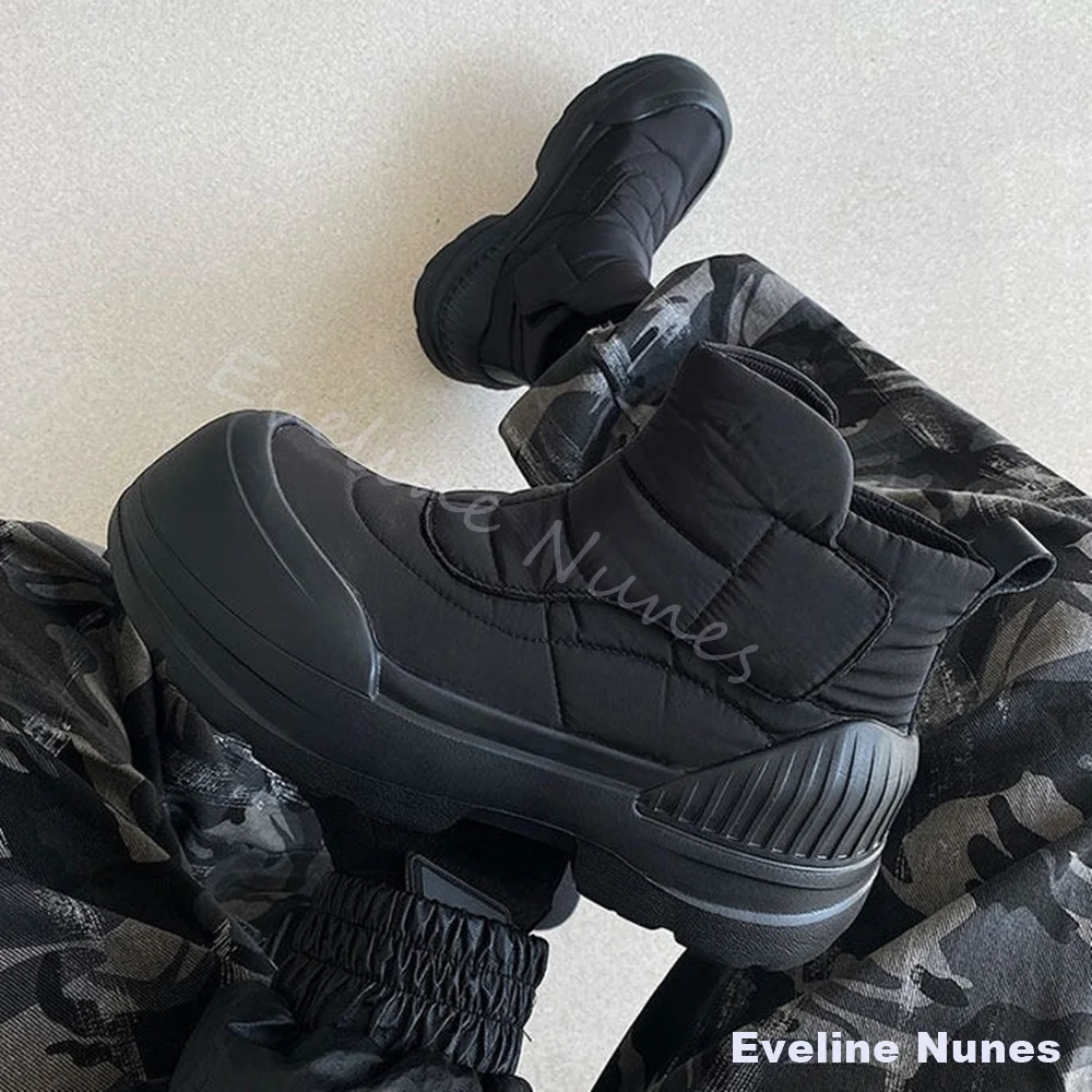 Waterproof Fleece-lined Snow Boots Men Outdoor Casual Black Thick-soled Warm Casual Short Boots 2026 New Hook & Loop Ankle Boots
Waterproof Fleece-lined Snow Boots Men Outdoor Casual Black Thick-soled Warm Casual Short Boots 2026 New Hook & Loop Ankle Boots