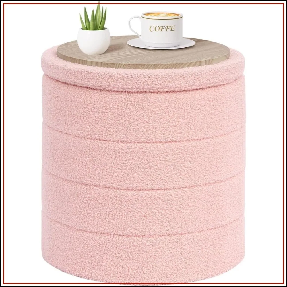 Round Storage Ottoman with Tray and Folding Design, Velvet Sherpa Foot Rest for Living Room, Bedroom, Dorm
Round Storage Ottoman with Tray and Folding Design, Velvet Sherpa Foot Rest for Living Room, Bedroom, Dorm