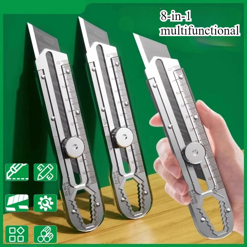 New MINI Multifunctional 8-in-1 Multi-purpose Stainless Steel Retractable Heavy-duty Waterproof Buckle Cutting Knife and Blade
New MINI Multifunctional 8-in-1 Multi-purpose Stainless Steel Retractable Heavy-duty Waterproof Buckle Cutting Knife and Blade