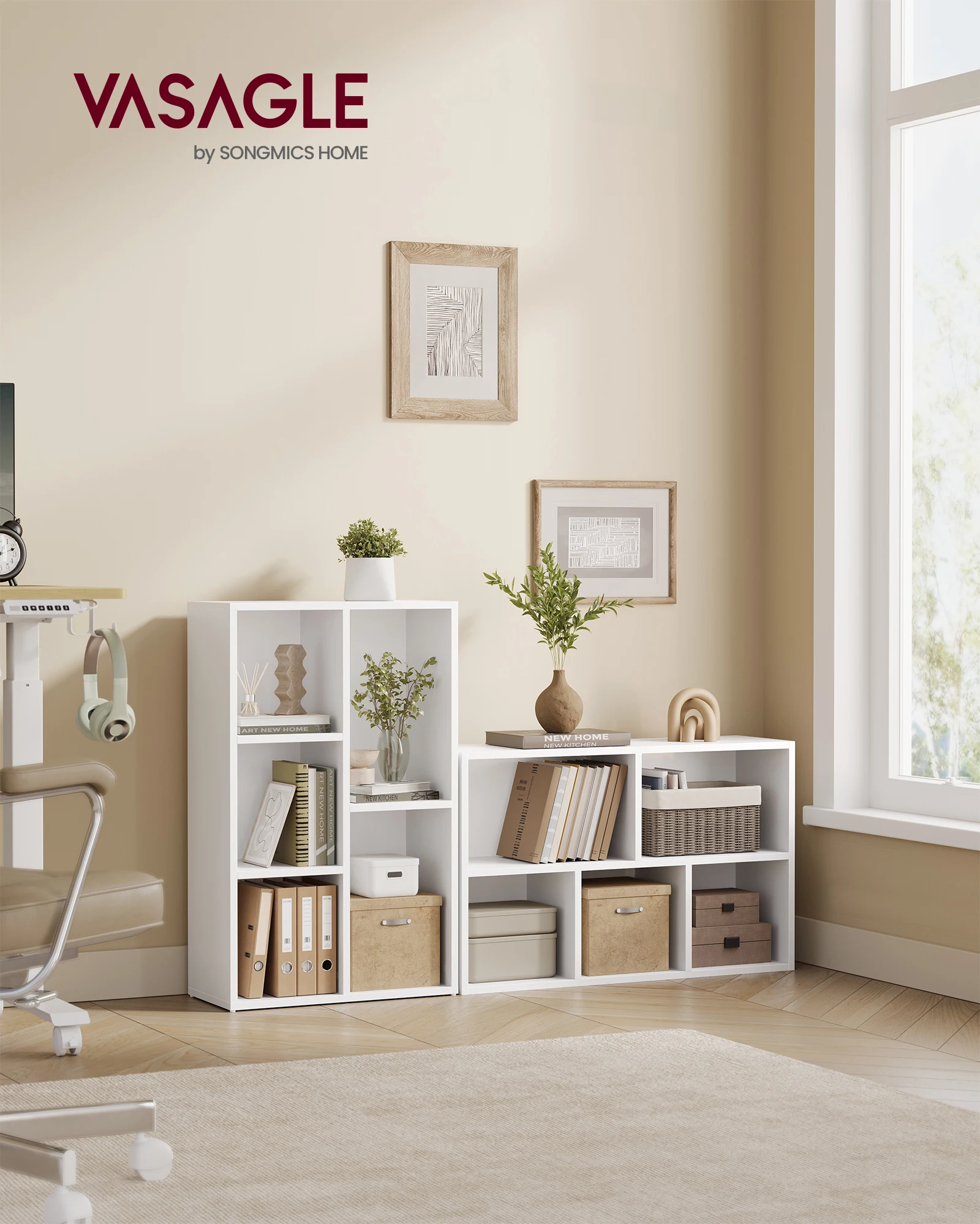 VASAGLE Bookcase, Bookshelf with 5 Compartments, Freestanding Shelves and Cube Organizer, Display Shelf for Small Spaces,
VASAGLE Bookcase, Bookshelf with 5 Compartments, Freestanding Shelves and Cube Organizer, Display Shelf for Small Spaces,