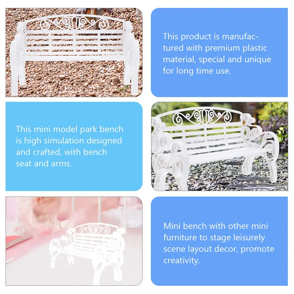 Plastic Mini Bench Model 2pcs Cute Garden Bench for Dollhouse Decorative Ornament Mini Landscape Accessories Small Bench Design
Plastic Mini Bench Model 2pcs Cute Garden Bench for Dollhouse Decorative Ornament Mini Landscape Accessories Small Bench Design