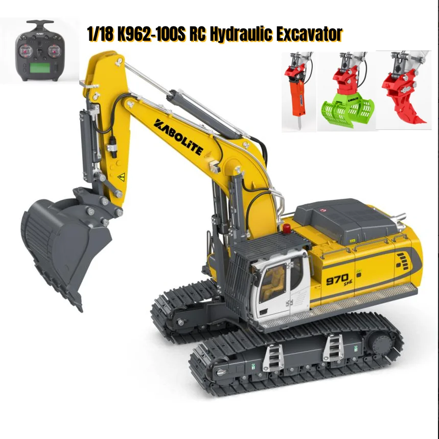 1/18 Kabolite K962 100S RC Гидравлический экскаватор RTR Экскаватор с дистанционным управлением Flysky ST8 Радио Батарея Электрический коготь Игрушечная модель
1/18 Kabolite K962 100S RC Гидравлический экскаватор RTR Экскаватор с дистанционным управлением Flysky ST8 Радио Батарея Электрический коготь Игрушечная модель