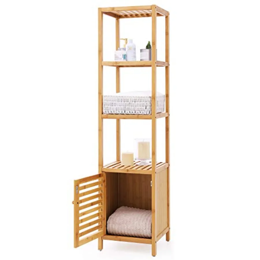 Bathroom floor storage cabinet bamboo material natural color 4-tier multifunctional freestanding corner shelving unit
Bathroom floor storage cabinet bamboo material natural color 4-tier multifunctional freestanding corner shelving unit