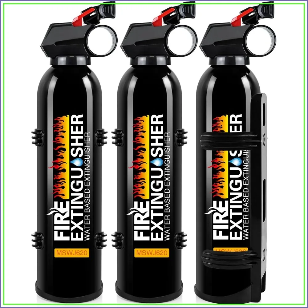 3-Pack Portable Fire Extinguisher for Home, Kitchen, Car, Boat - Water-Based, Class A B C K, with Mount
3-Pack Portable Fire Extinguisher for Home, Kitchen, Car, Boat - Water-Based, Class A B C K, with Mount