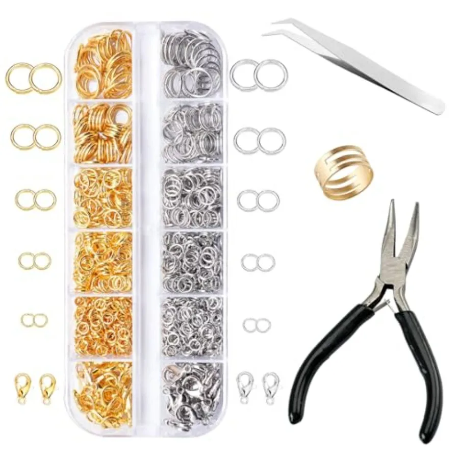 1200PCS Jewelry Making Supplies, Open Jump Rings and Lobster Clasps Jewelry Kit with Jump Ring Pliers Used Necklace Repair with
1200PCS Jewelry Making Supplies, Open Jump Rings and Lobster Clasps Jewelry Kit with Jump Ring Pliers Used Necklace Repair with