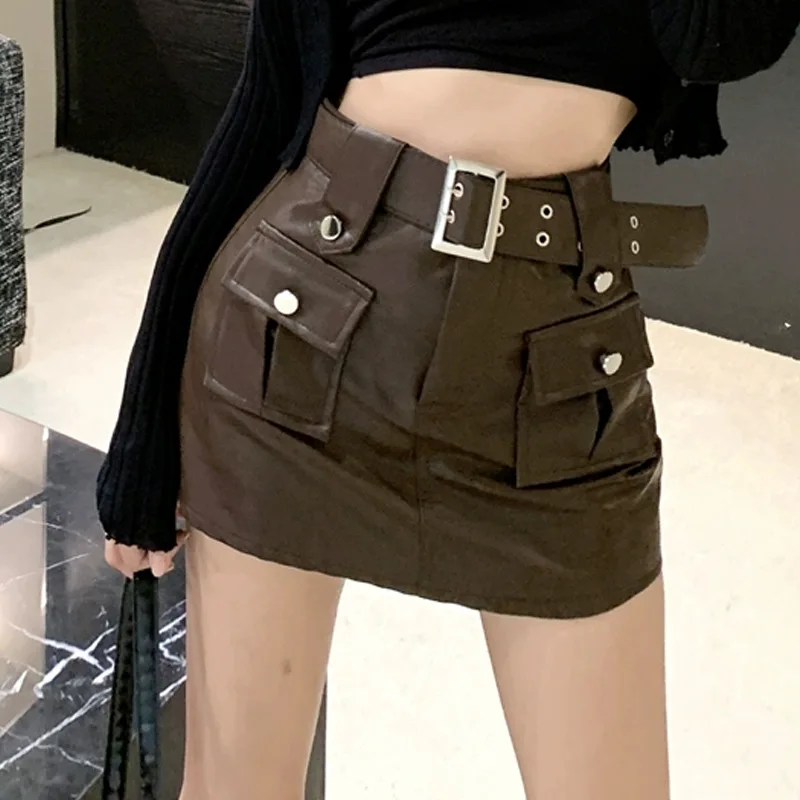 Y2K Skirt Spicy Girl Pu Leather Cargo Short Skirt Sexy Pu Leather Half Body Skirt Female Clothing Bag Hip High Waist Short Skirt
Y2K Skirt Spicy Girl Pu Leather Cargo Short Skirt Sexy Pu Leather Half Body Skirt Female Clothing Bag Hip High Waist Short Skirt
