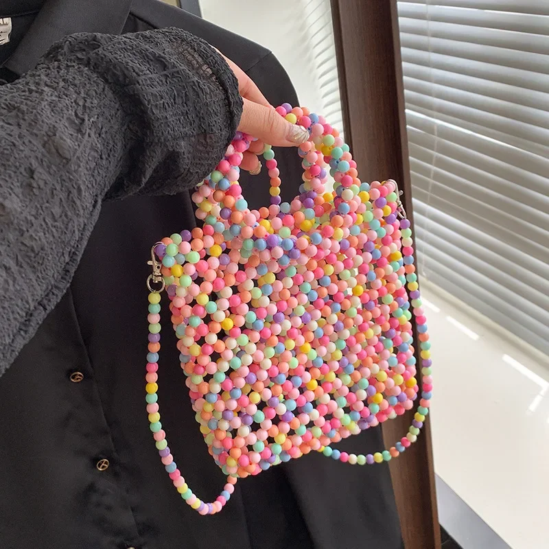 Mini Colored Bead Handbag Summer 2025 New Sweet Fashionable niche Shoulder Crossbody Bag Handmade Woven Bag Women Banquet Bag
Mini Colored Bead Handbag Summer 2025 New Sweet Fashionable niche Shoulder Crossbody Bag Handmade Woven Bag Women Banquet Bag