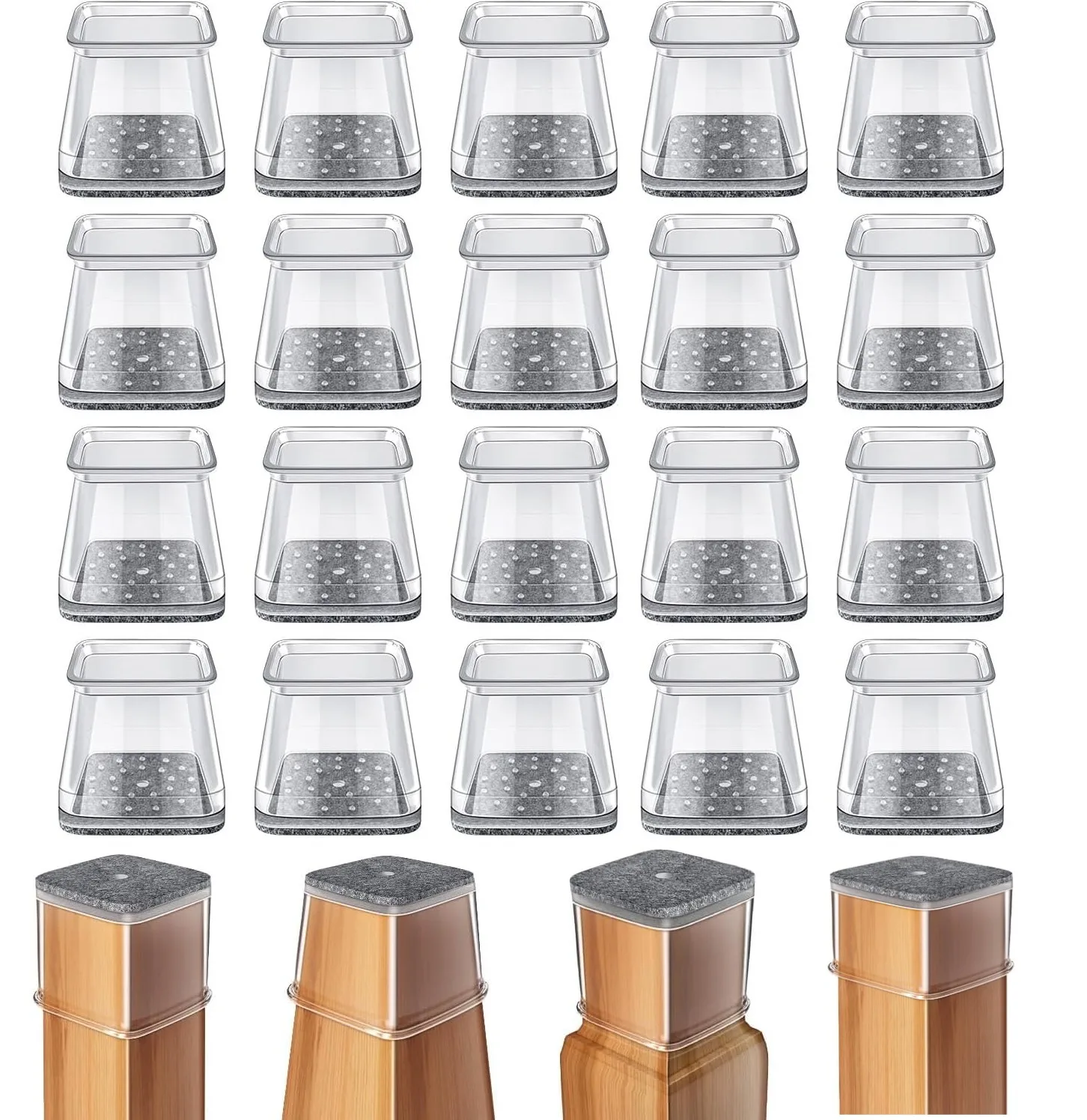 16Pcs Chair Leg Floor Protectors Square, Silicone Felt Furniture Leg Pads Caps Covers for Hardwood Floors
16Pcs Chair Leg Floor Protectors Square, Silicone Felt Furniture Leg Pads Caps Covers for Hardwood Floors