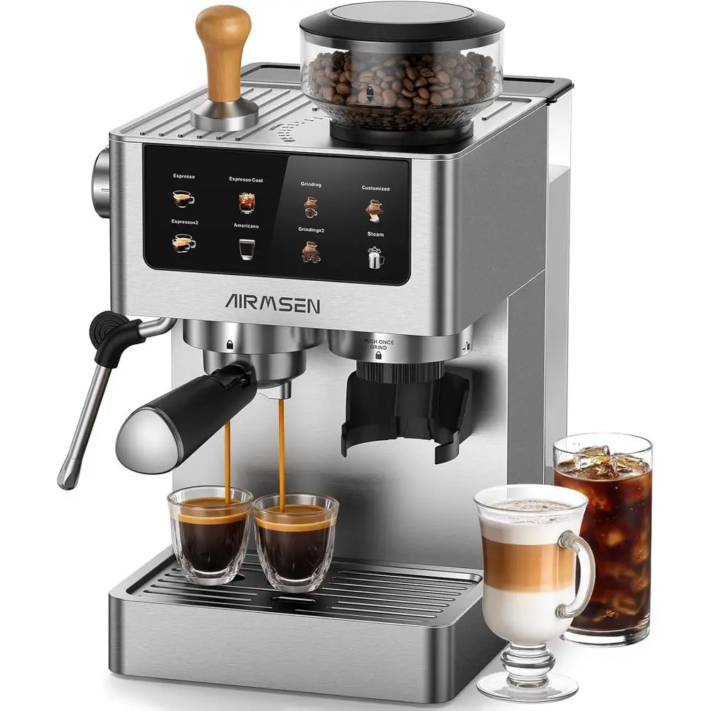 hines with Burr Grinder, 20 Bar, Milk rother Steam Wand, Stainlee Maker or Home - puccino Latte & Cold Brew Iced Coee Maker
hines with Burr Grinder, 20 Bar, Milk rother Steam Wand, Stainlee Maker or Home - puccino Latte & Cold Brew Iced Coee Maker