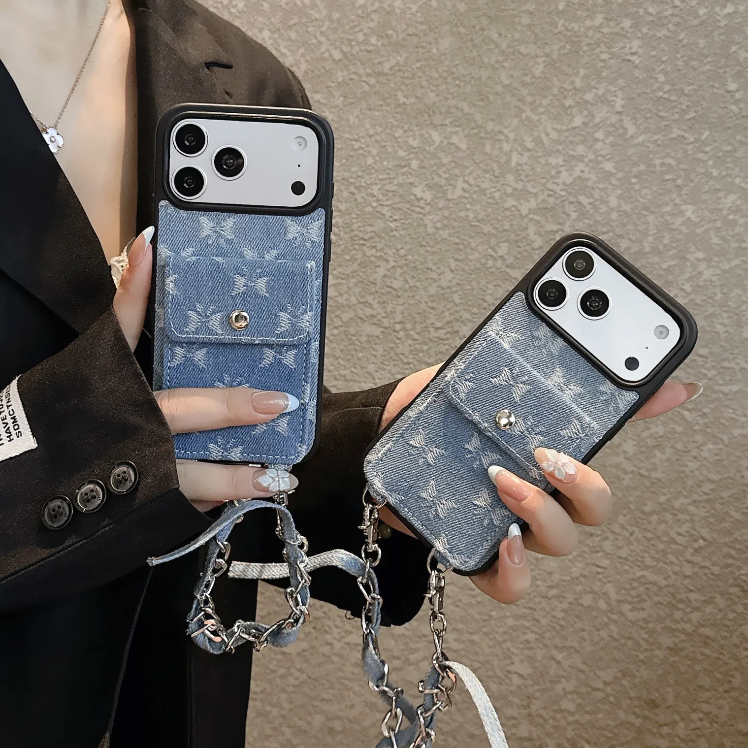 Back Cover For IPhone 13 14 15 16 17 Pro Max Case Card Slot Hand Straps Rope Butterfly Denim Hard PC Shockproof Phone Case
Back Cover For IPhone 13 14 15 16 17 Pro Max Case Card Slot Hand Straps Rope Butterfly Denim Hard PC Shockproof Phone Case
