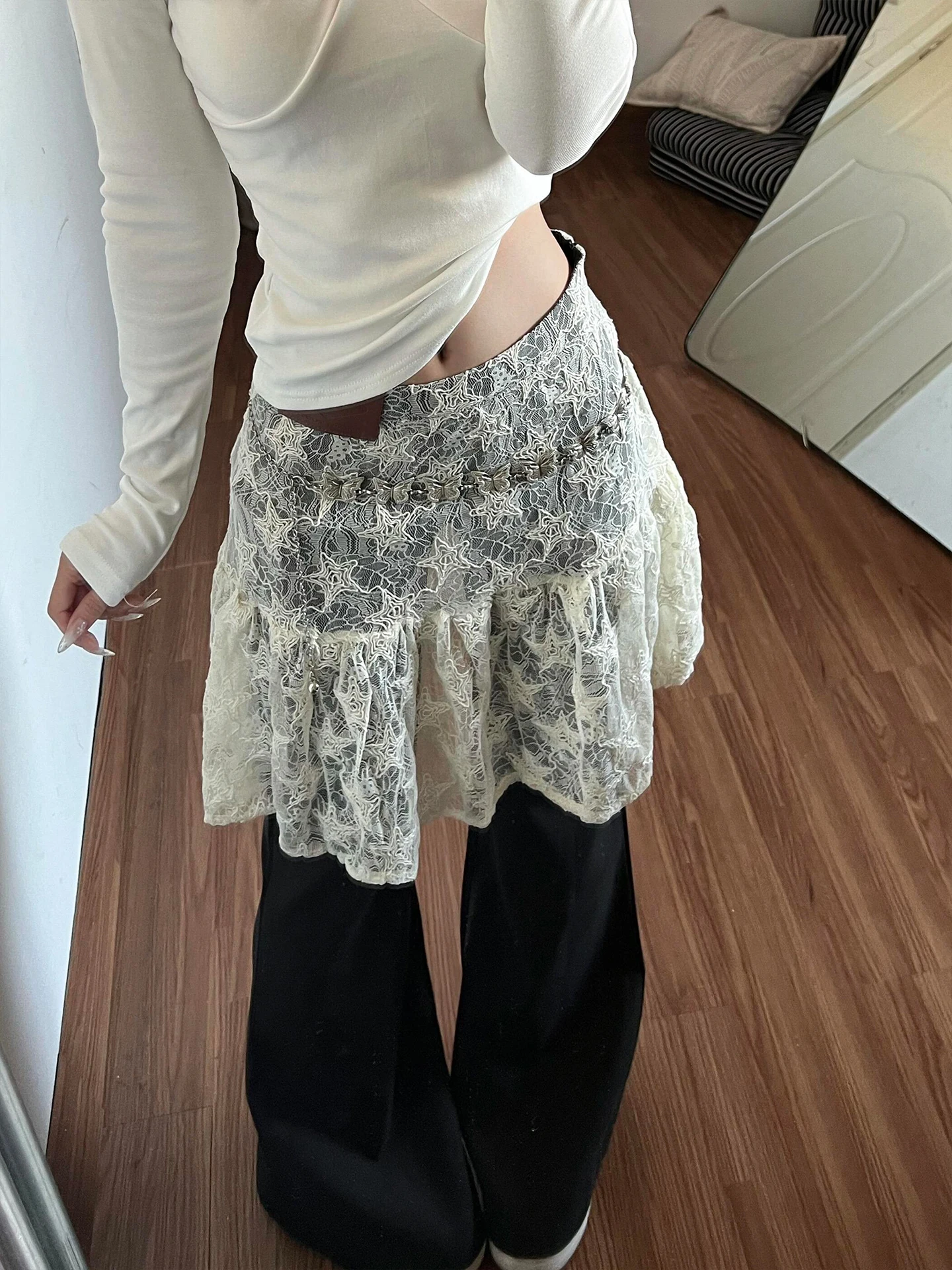 plus Size Lace Star Print Skirt Women's Fashion Slimming Layered Skirt High Waist A-Line Skirt Casual Style Half-length
plus Size Lace Star Print Skirt Women's Fashion Slimming Layered Skirt High Waist A-Line Skirt Casual Style Half-length