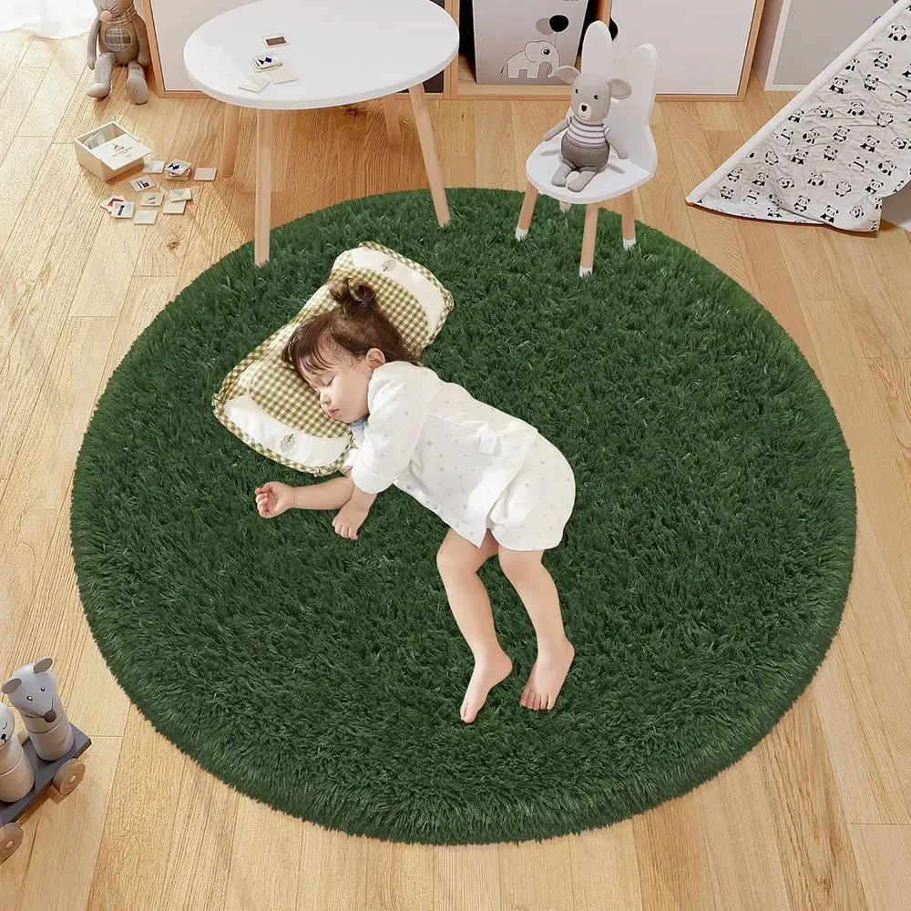 Fluffy Dark Green Circle Rug, 5x5 Ft, Plush Shaggy Carpet for Kids, Non-Slip Floor Cover for Bedrooms, Nurseries, and Living Roo
Fluffy Dark Green Circle Rug, 5x5 Ft, Plush Shaggy Carpet for Kids, Non-Slip Floor Cover for Bedrooms, Nurseries, and Living Roo