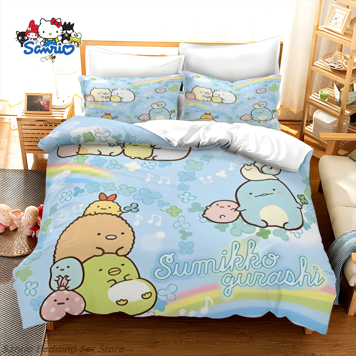 Sanrio Sumikko Gurashi Bedding Set Cute Anime Duvet Cover with Pillow Shams Queen Full King Size Quilt Cover for Birthday Gift
Sanrio Sumikko Gurashi Bedding Set Cute Anime Duvet Cover with Pillow Shams Queen Full King Size Quilt Cover for Birthday Gift