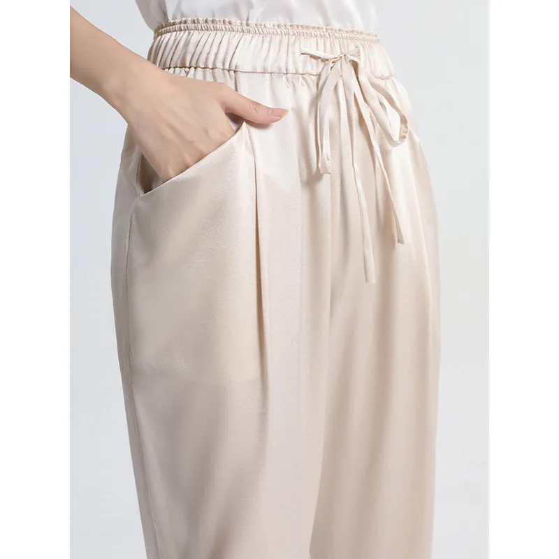 Birdsky, 1PC Women harem trousers pants calf pant drawtring elastic high waist 95% real mulberry silk 5% spandex 2 colors, S-945
Birdsky, 1PC Women harem trousers pants calf pant drawtring elastic high waist 95% real mulberry silk 5% spandex 2 colors, S-945