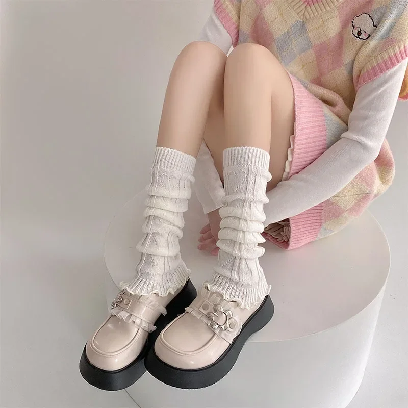 JK Girls Leg Warmers Cotton Knitted Foot Cover Knee Socks Stocking Japanese Fashion Lolita Kawaii Ruffle Socks Women Leg Warmers
JK Girls Leg Warmers Cotton Knitted Foot Cover Knee Socks Stocking Japanese Fashion Lolita Kawaii Ruffle Socks Women Leg Warmers