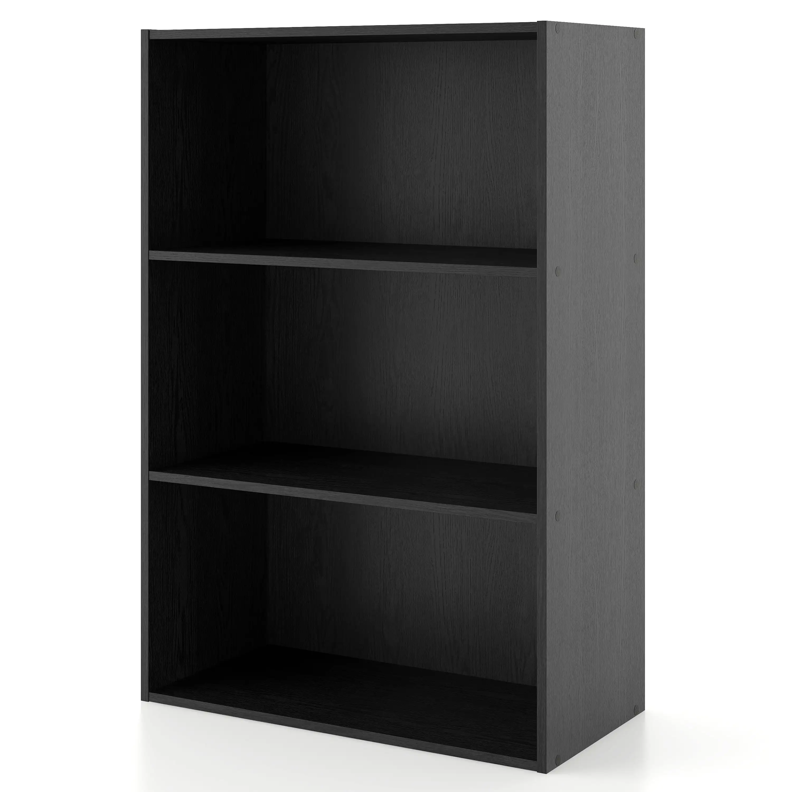 Stackable wooden 3-tier bookshelf in black finish for living room or study
Stackable wooden 3-tier bookshelf in black finish for living room or study