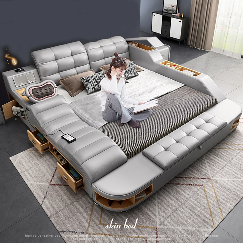 #High Quality Modern Solid Wood Soft Bed with Storage Extendable Massage Multimedia Speaker USB Charger King Size Smart Bed
#High Quality Modern Solid Wood Soft Bed with Storage Extendable Massage Multimedia Speaker USB Charger King Size Smart Bed