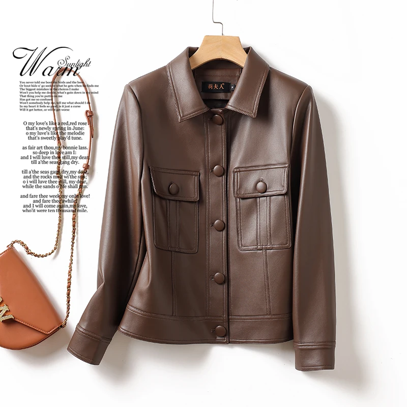 Ning Genuine Leather Jacket Women's 2026 New Style Spring Autumn Fashion Casual Slim Fit Short Sheepskin Coat
Ning Genuine Leather Jacket Women's 2026 New Style Spring Autumn Fashion Casual Slim Fit Short Sheepskin Coat