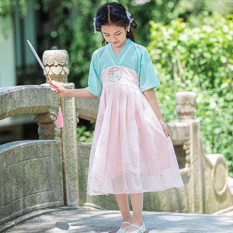Girls' Hanfu Dress, Summer Dress, Chinese Style, Children's Ancient Style, Autumn Dress, Super Fairy Ancient Dress
Girls' Hanfu Dress, Summer Dress, Chinese Style, Children's Ancient Style, Autumn Dress, Super Fairy Ancient Dress