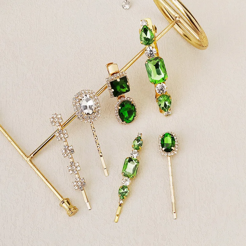 6pcs Vintage Hair Clips Handmade Green Crystal Hair Barrettes Clear Crystal Women Hair Ornaments Hair pins Gifts For Women Girls
6pcs Vintage Hair Clips Handmade Green Crystal Hair Barrettes Clear Crystal Women Hair Ornaments Hair pins Gifts For Women Girls