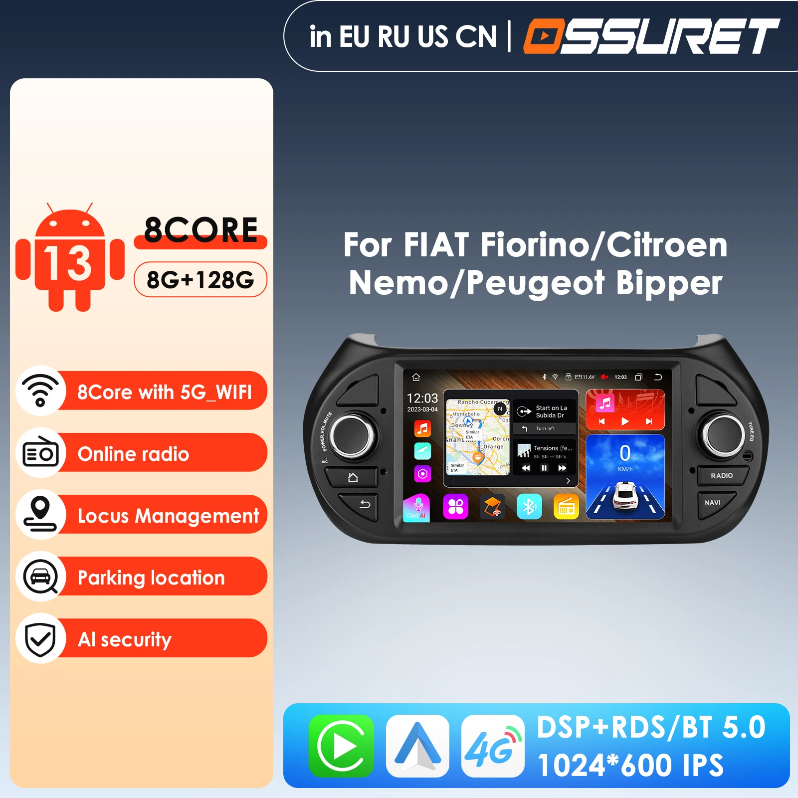 7inch 7862 AI 2din Android Car Radio Multimedia Video Player for Fiat Fiorino / Citroen Nemo / Peugeot Bipper GPS Carplay 4G RDS
7inch 7862 AI 2din Android Car Radio Multimedia Video Player for Fiat Fiorino / Citroen Nemo / Peugeot Bipper GPS Carplay 4G RDS