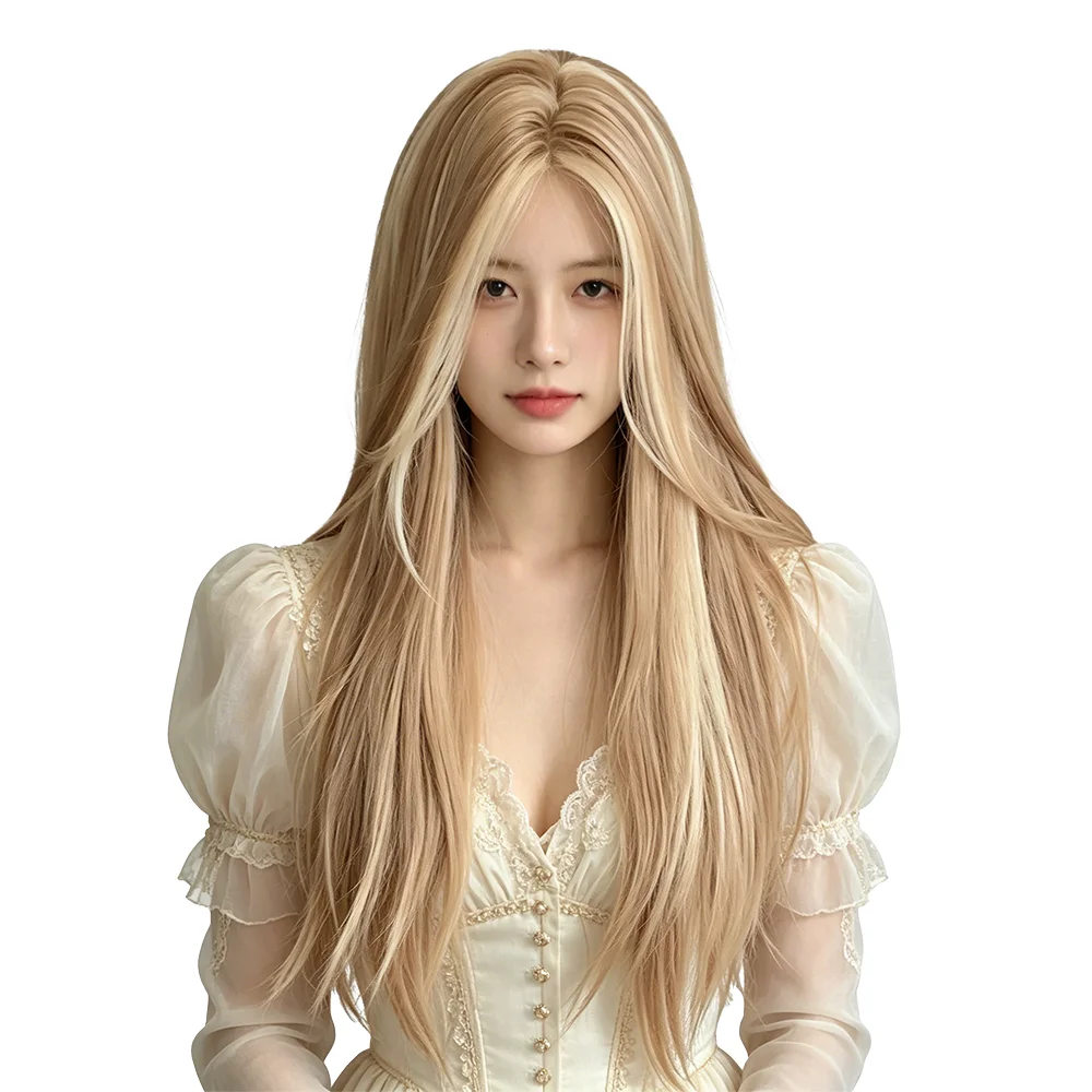 Small Lace Front Blonde with Platinum Highlights Wig Long Straight Curtain Bangs Heat Resistant Synthetic Wig For Daily Party
Small Lace Front Blonde with Platinum Highlights Wig Long Straight Curtain Bangs Heat Resistant Synthetic Wig For Daily Party