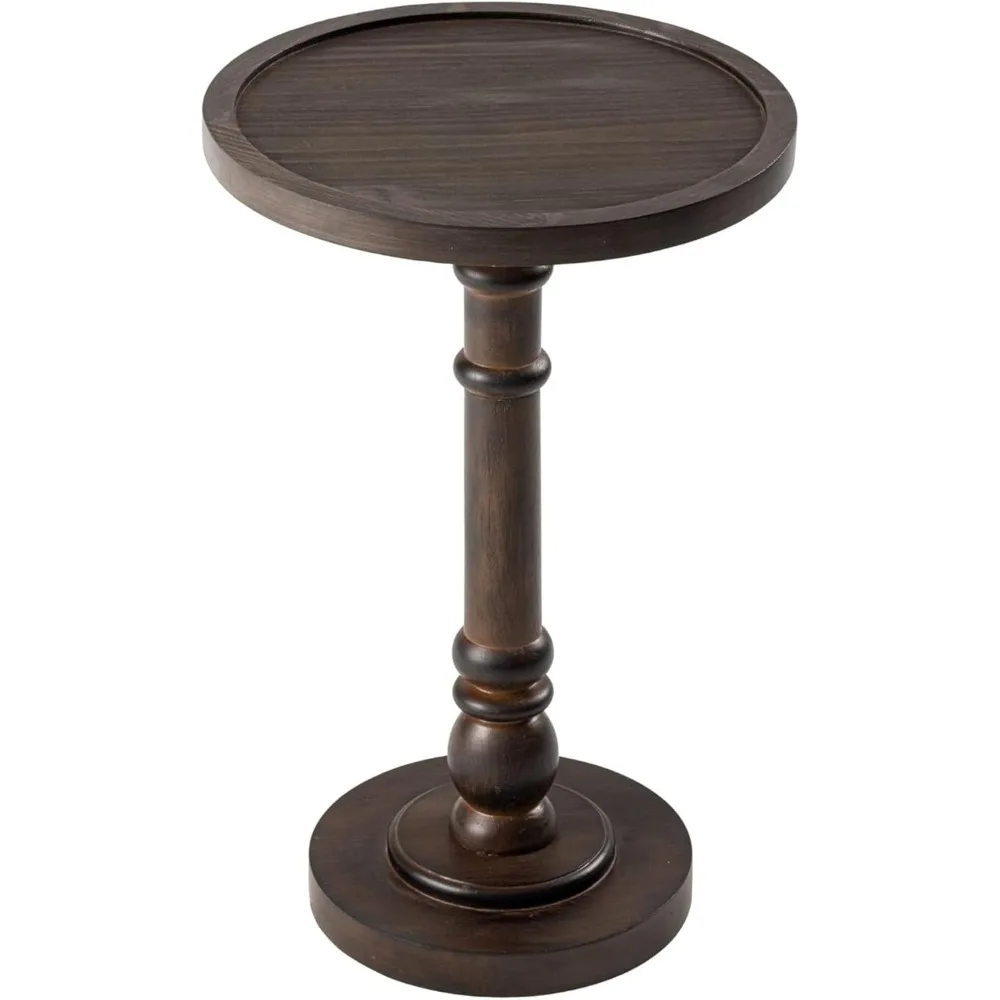 Pedestal Small Drinking Table, Traditional Tray Top End Table, Espresso
Pedestal Small Drinking Table, Traditional Tray Top End Table, Espresso