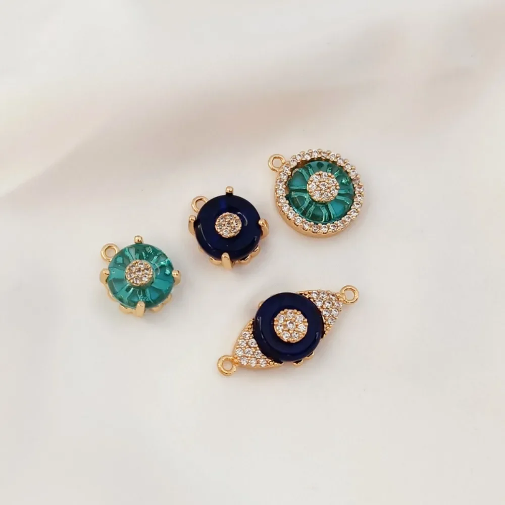 DIY Material for A 14K Gold-plated, Zircon and Glass Turkish Eye Pendant, Transfer Necklace Pendant
DIY Material for A 14K Gold-plated, Zircon and Glass Turkish Eye Pendant, Transfer Necklace Pendant