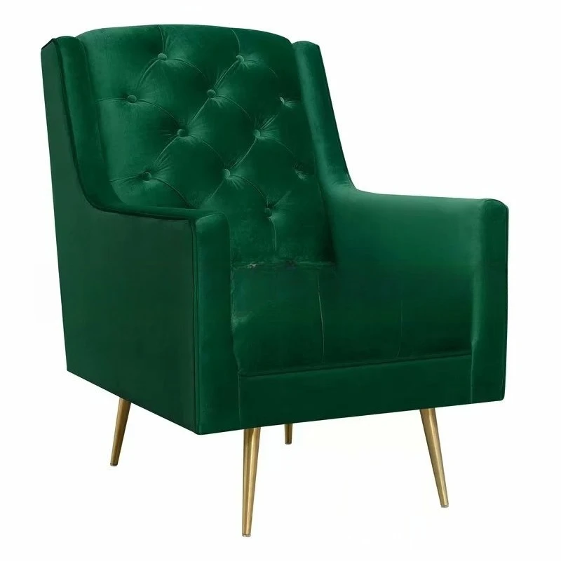 Nordic fabric buckle soft bag single sofa furniture simple stainless steel clubhouse high back sofa chair
Nordic fabric buckle soft bag single sofa furniture simple stainless steel clubhouse high back sofa chair