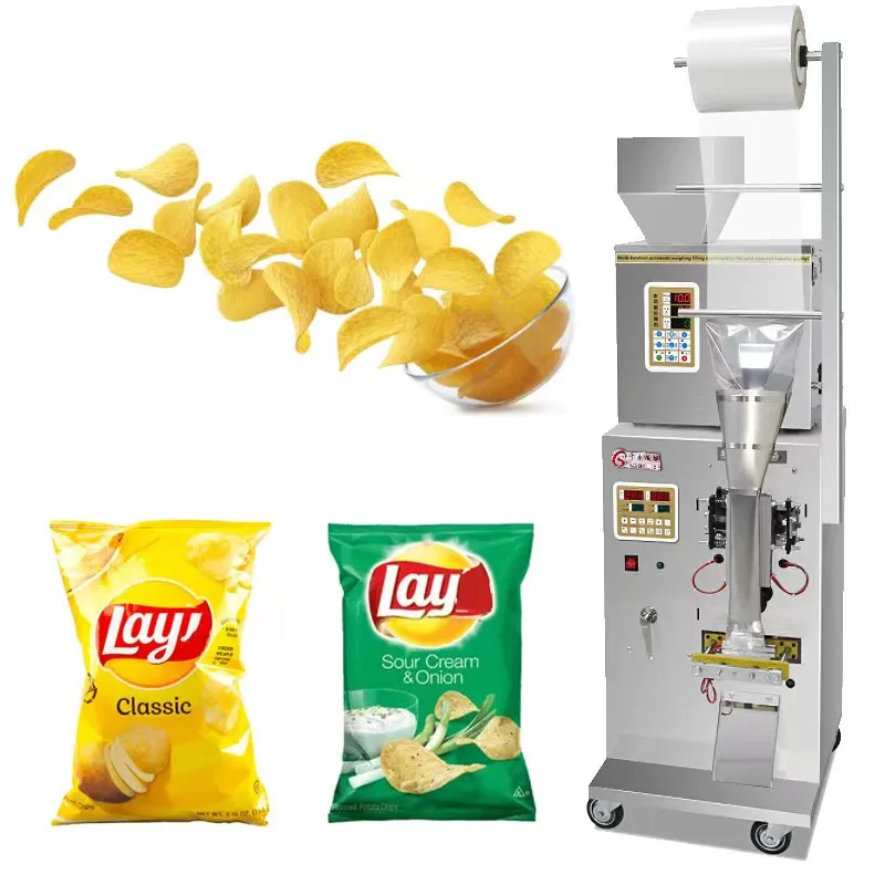 Fully Automatic Vertical Potato Chips Packaging Machine With Nitrogen Banana Chips Plantain Chips Filling Packing Machine
Fully Automatic Vertical Potato Chips Packaging Machine With Nitrogen Banana Chips Plantain Chips Filling Packing Machine