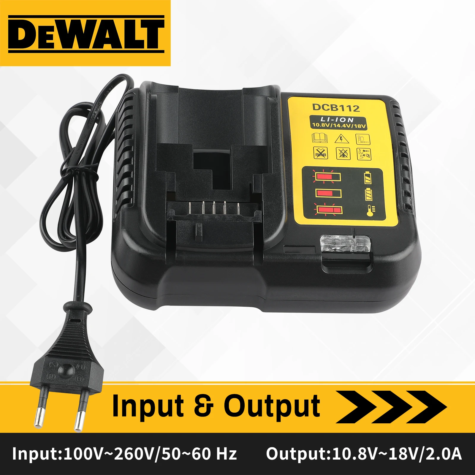 DCB112 Li-ion Battery Charger for Dewalt 18V 20V MAX XR Batteries, Rapid Charger with LED Diagnostic, Multiple Safety Protection
DCB112 Li-ion Battery Charger for Dewalt 18V 20V MAX XR Batteries, Rapid Charger with LED Diagnostic, Multiple Safety Protection