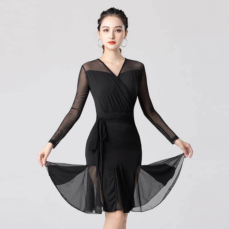 Mesh Long Sleeve Latin Dance Dress Cha Cha Competition Clothes Autumn Samba Practice Wear Female Rumba Dancing Dress YS4304
Mesh Long Sleeve Latin Dance Dress Cha Cha Competition Clothes Autumn Samba Practice Wear Female Rumba Dancing Dress YS4304
