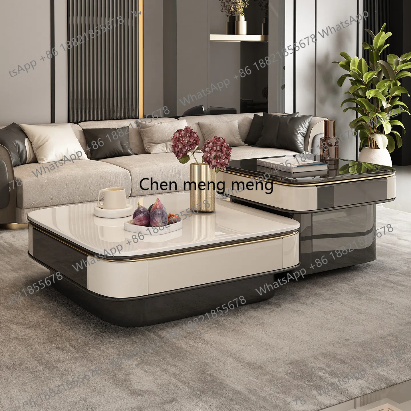 Modern light luxury microcrystalline stone coffee table combination square storage high and low tea table Italian furniture
Modern light luxury microcrystalline stone coffee table combination square storage high and low tea table Italian furniture