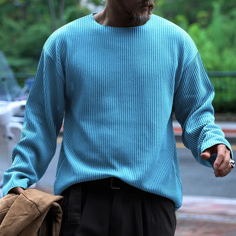 Casual Mens Sweater O Neck Long Sleeve Loose Jumper T Shirt Autumn Fashion Pure Color Ribbed Knitted Pullover Men Basic Sweaters
Casual Mens Sweater O Neck Long Sleeve Loose Jumper T Shirt Autumn Fashion Pure Color Ribbed Knitted Pullover Men Basic Sweaters