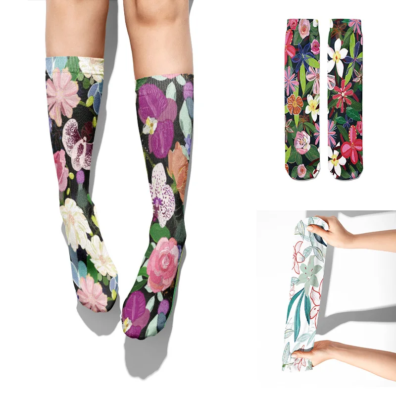 Fashion Color Flower Print Women Cotton Socks Winter Warm 3D Printed Creative High Ankle Sock Street Cycling Casual Female Socks
Fashion Color Flower Print Women Cotton Socks Winter Warm 3D Printed Creative High Ankle Sock Street Cycling Casual Female Socks