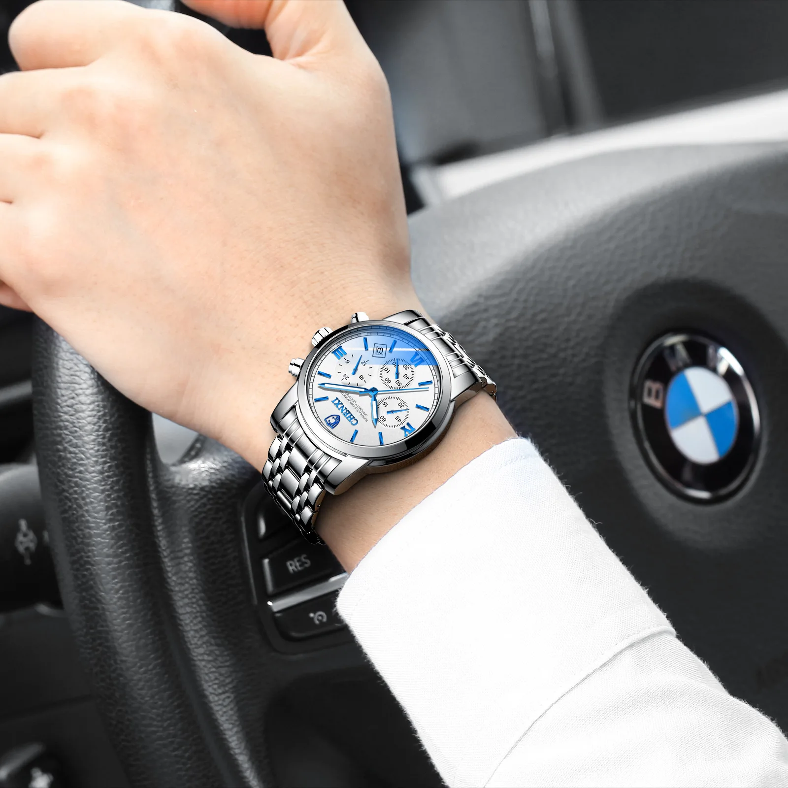 Новые мужские спортивные часы с металлическим ремешком, водонепроницаемые, светящиеся, кварцевые
Новые мужские спортивные часы с металлическим ремешком, водонепроницаемые, светящиеся, кварцевые