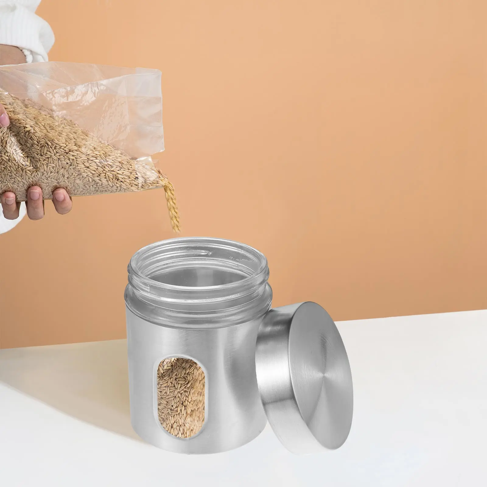 1 pc Stainless Steel Storage Tank 1200ml Kitchen Canister Dry Food Container Organizing Jar Rust-proof Solution Storage Box
1 pc Stainless Steel Storage Tank 1200ml Kitchen Canister Dry Food Container Organizing Jar Rust-proof Solution Storage Box