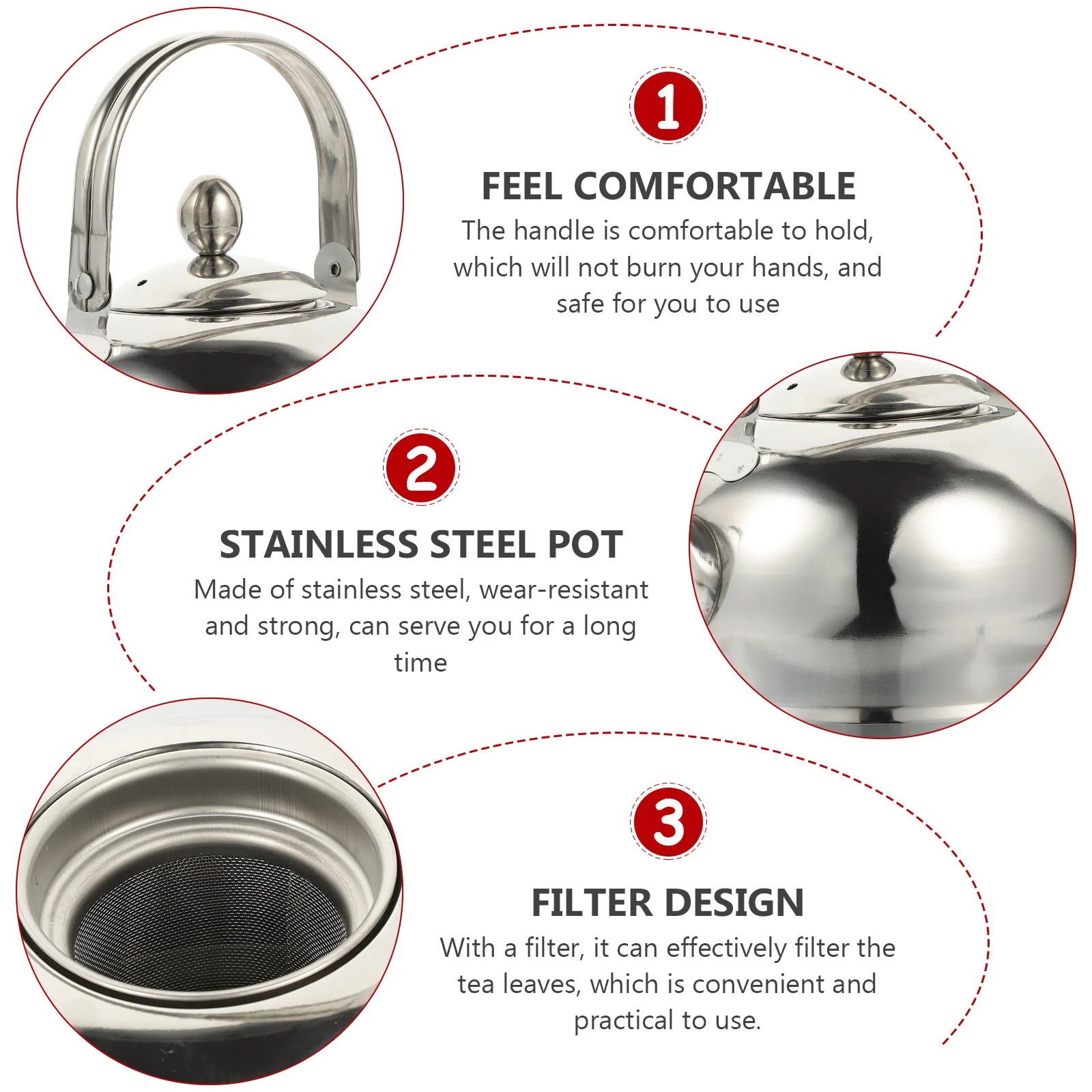 Stainless Steel Teapot Kettle Infuser Detachable Daily Use Kitchen Coffee Household Practical Stove Top Tea Supply Wear
Stainless Steel Teapot Kettle Infuser Detachable Daily Use Kitchen Coffee Household Practical Stove Top Tea Supply Wear