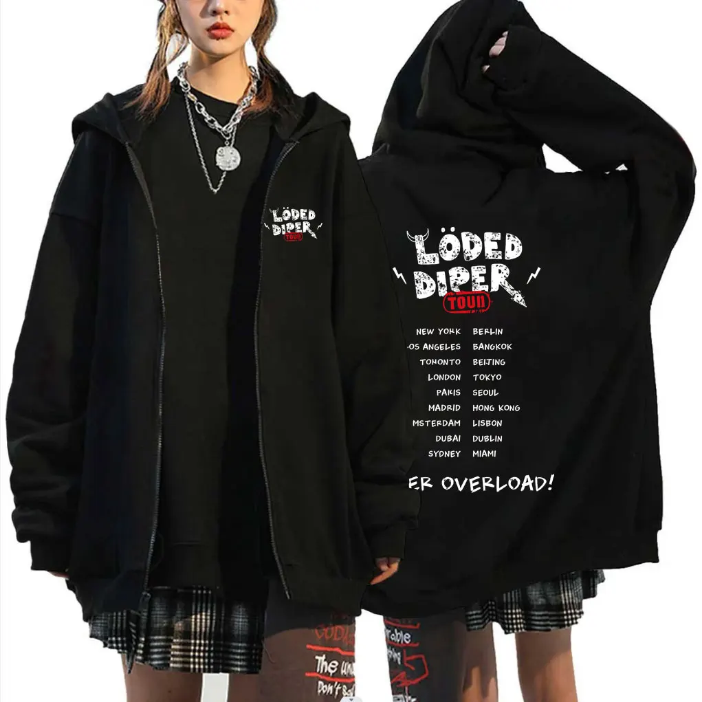 Limited Loded Diper Diper Overload Tour Zipper Hoodie Men Women Vintage Rock Oversized Zip Up Hoodies Men's Fashion Jacket Coat
Limited Loded Diper Diper Overload Tour Zipper Hoodie Men Women Vintage Rock Oversized Zip Up Hoodies Men's Fashion Jacket Coat