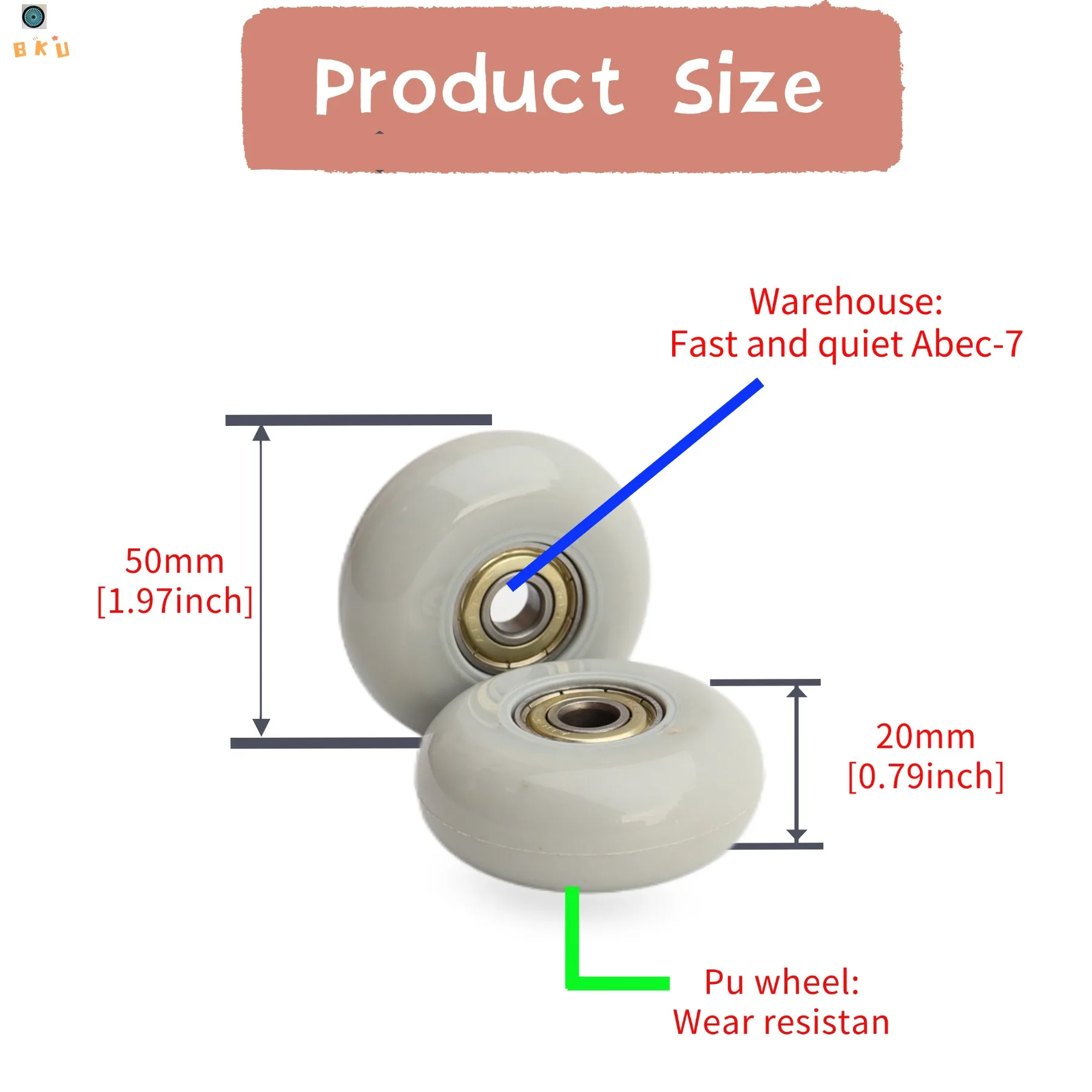 50mm (2 inches) Quiet Wheels: For Heelys, kids' swing cars, luggage, two-wheel scooters (waveboards), etc. (2-pack)
50mm (2 inches) Quiet Wheels: For Heelys, kids' swing cars, luggage, two-wheel scooters (waveboards), etc. (2-pack)