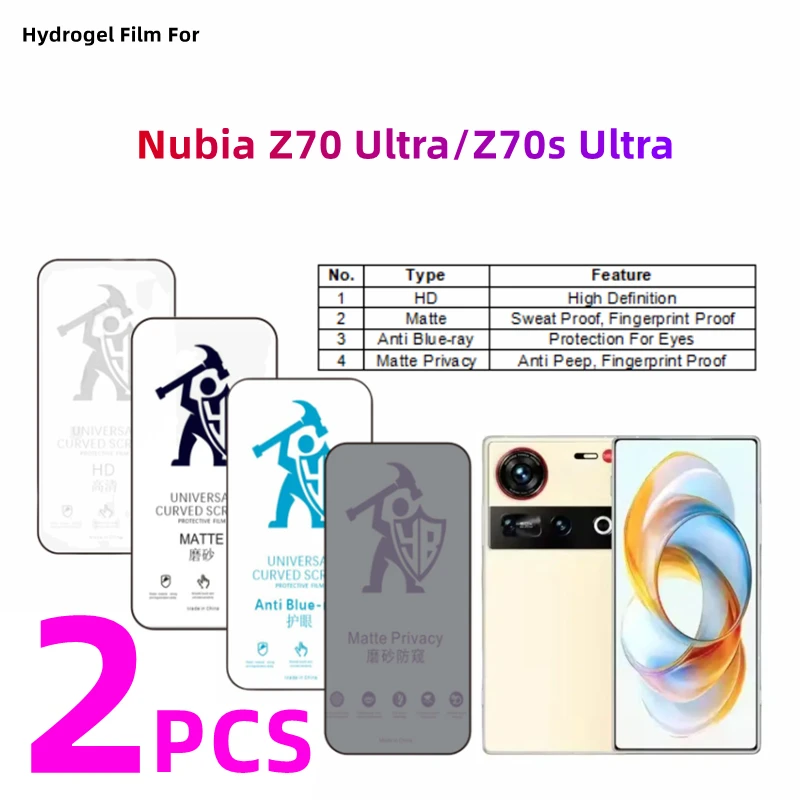 2pcs HD Hydrogel Film For Nubia Z70 Ultra Matte Screen Protector For Nubia Z70S Ultra Eye Care Anti Spy Matte Protective Film
2pcs HD Hydrogel Film For Nubia Z70 Ultra Matte Screen Protector For Nubia Z70S Ultra Eye Care Anti Spy Matte Protective Film